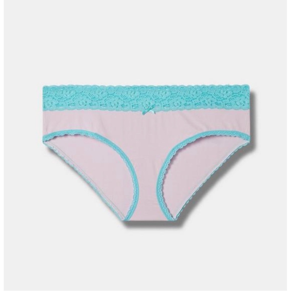 Torrid Cotton Mid-Rise Hipster Lace Trim Panty